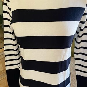 Tommy Hilfiger Navy and White Striped Sweater